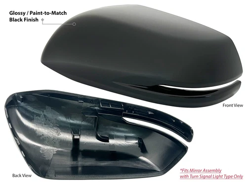 Smooth Black Mirror Cap for Honda 2016-2022 HR-V 2015-2022 CR-V Driver Left Side