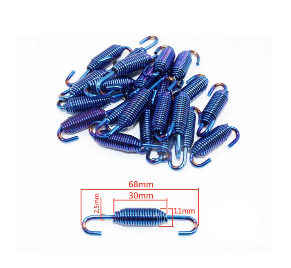 6X Motorcycle Stainless Steel Exhaust Muffler Pipe Silencer Swivel Spring Hooks - Image 2 of 4