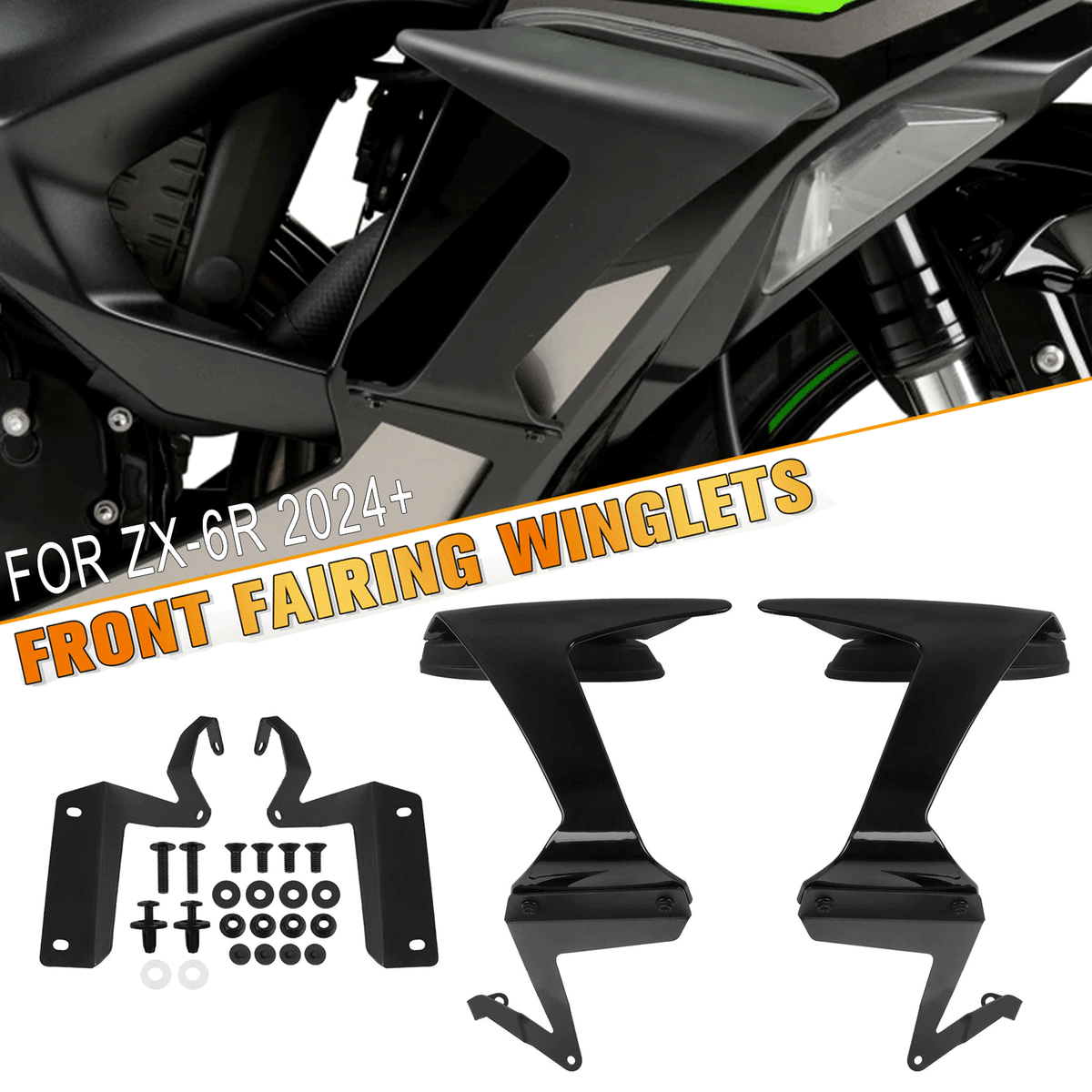 NS NTE-４ シャンク ф6 Puig Downforce Race Side Spoilers Kawasaki ZX-6R 24-25