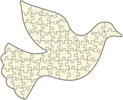 Blanko Holz-Puzzle Taube, 65 Teile, 64x52 cm, zum Selbst Bemalen und Gestalten - Bild 1 von 2