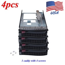 Lot of 4 For Supermicro 3.5 to 2.5 Drive Bay Adapter Tray Caddy MCP-220-00118-0B