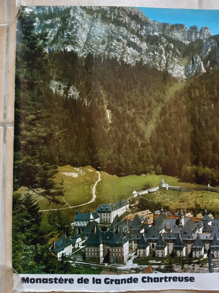 RARE Affiche poster original Monastère de la Grande Chartreuse vintage 1980's - Photo 3/4