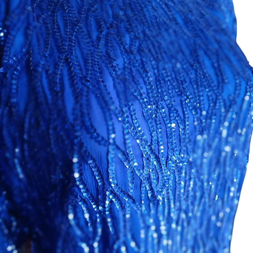 Blusa Vintage XL Lentejuelas NUEVA NUEVA CON ETIQUETAS Cuentas Acolchada Laurence Kazar Seda Años 90 Foto 3 de 4