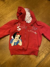 Y2K Vtg Disney Princess Snow White Hoodie Sweatshirt Red Girl 4T Embroidered