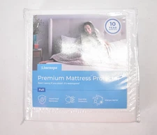 Linenspa Premium Mattress Protector Full Size White Bedding Smooth Fabric