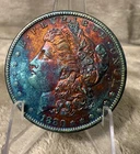1880 S MORGAN DOLLAR GEM BU PROOF LIKE/DMPL RAINBOW TONED CDT TONED LOT #2726