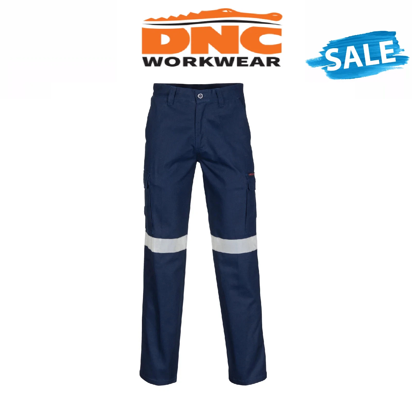 SALE DNC Workwear Middle Weight Cotton Double Angled Cargo Pants Reflective 3360