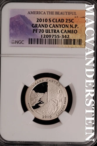 2010-S Clad Grand Canyon NP Quarter - NGC PF 70 Ultra Cameo - Scarce  #SLG693