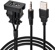 Dash USB AUX Panel For Toyota Tundra RAV4 2009-2019 3.5mm Input Charging Port