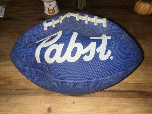 VINTAGE PABST BLUE RIBBON BEER RUBBER BLUE 11” FOOTBALL