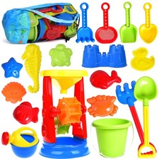 Beach Toys, 19 Piece Sand Toys Set Kids Sandbox Toys Includes Water Wheel Bea...