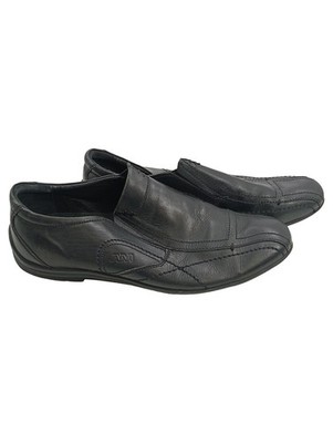 AM Shoe Company Herren Slipper Mokassin Leder Schwarz Gr. 46