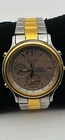 Seiko 7T32-6A59 Rare Men’s Vintage Watch Chronograph Alarm Two Tone Gold