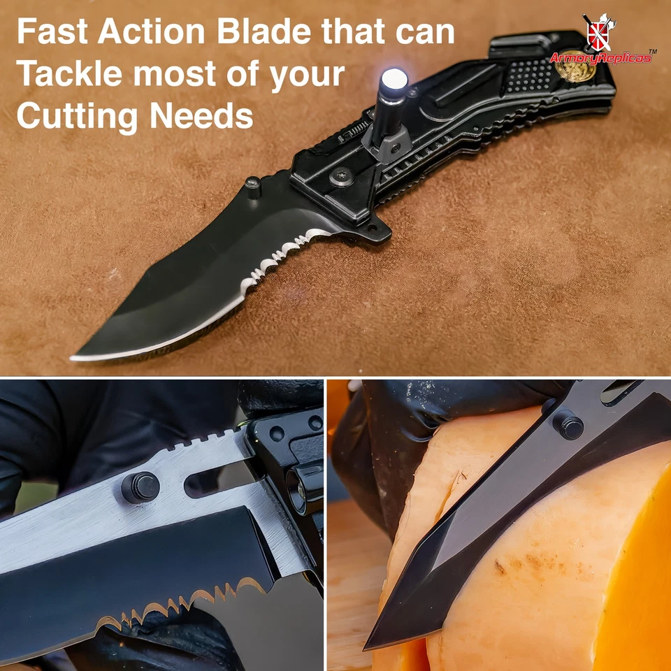 Special Force Tactical Emergency Assist LED Glass Breaker Belt Cutter Knife - Image 3 of 4