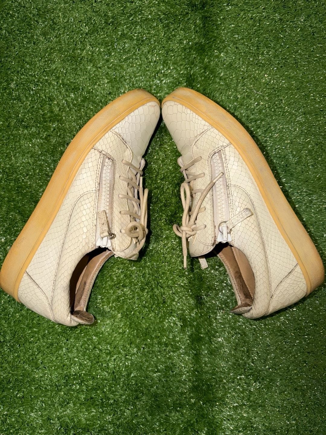 Giuseppe Zanotti Gail Beige Python Embossed Leath… - image 1