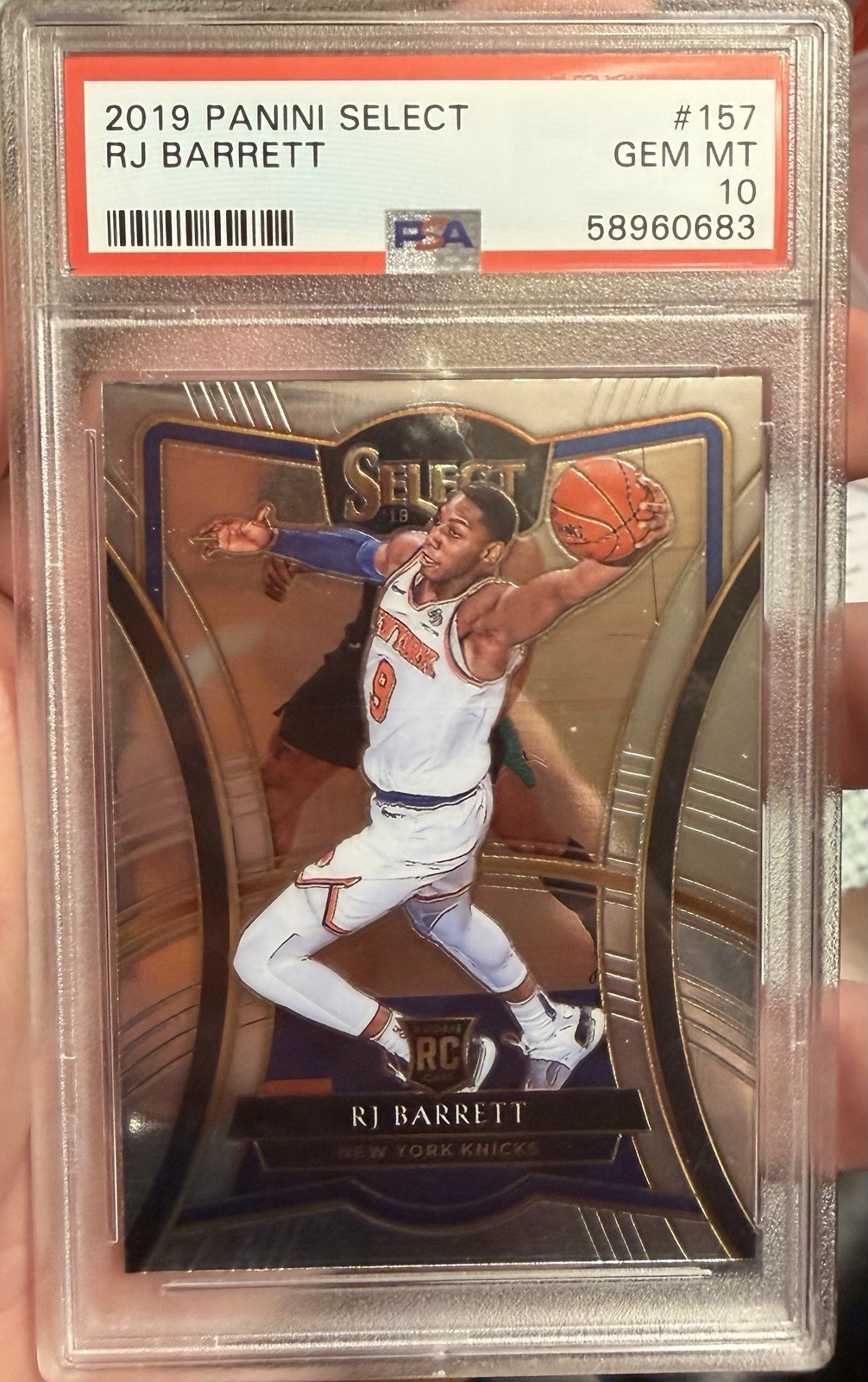 2019-20 RJ Barrett Select Premier Level Prizm Rookie PSA 10 GEM #157 RC