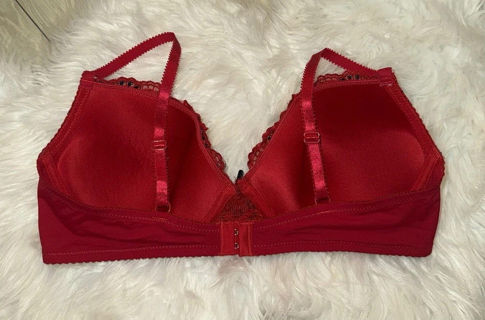 Sutiã feminino Felina F5019 com acabamento em renda acolchoado 38C vermelho - Imagem 4 de 4