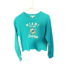 WEAR by Erin Andrews Miami Dolphins Waffle Knit Long Sleeve Top Teal M M