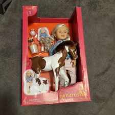 Our Generation Yanira with Foal 18" Doll & Horse Set damaged box, scuffed horse