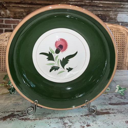 Stangl Pottery Pink Thistle Vegetable Fruit Serving Bowl 9.75" Vintage 1950s EUC