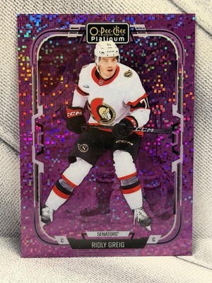 2025-26 O-Pee-Chee Platinum Ridly Greig Violet Pixels #/299 Senators