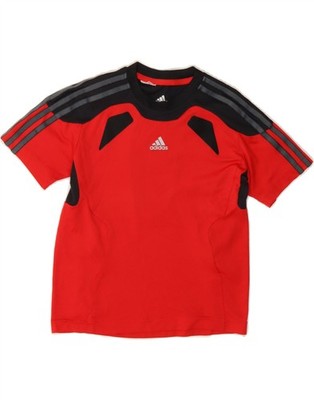 Adidas Jungen Climacool T-Shirt Oberteil 7-8 Jahre Rot Colourblock CS39