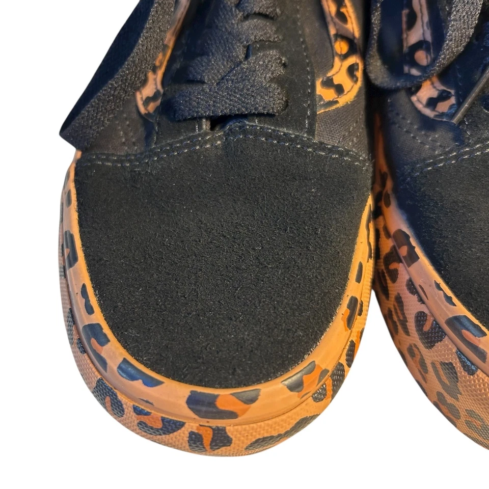 Vans Old Skool Platform Women's Sz 8.5 Black Brown Leopard Print Shoes Suede M-7 - Image 3 of 4