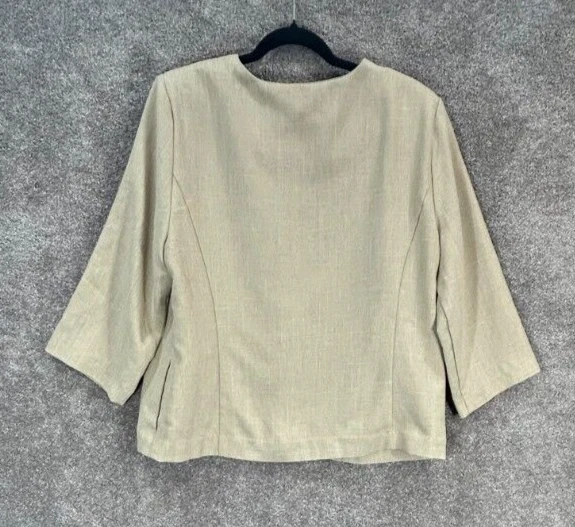 Blazer Alfred Dunner Mujer 16 Pequeño Beige Bordado Floral Gancho y Ojo Chaqueta Foto 2 de 4