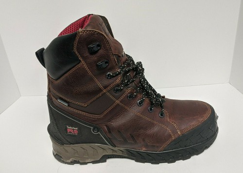 Composite Toe Work Boots, Brown Leather 