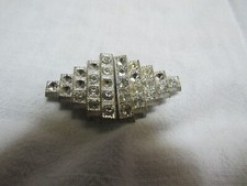 Antique Art Deco Rhinestone Sash Belt Buckle 2 Part