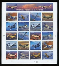 US Scott 3916-25 American Advances in Aviation  Mint pane of 20 