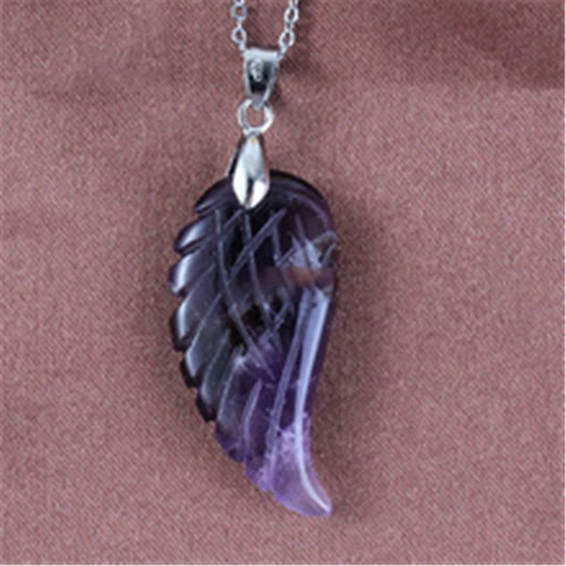 Collar Colgante Ala de Ángel Piedras Preciosas Hechas por el Hombre Opalita Chakra Reiki Piedra Curativa Foto 3 de 4