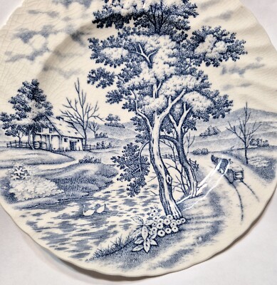 Vintage Nasco Blue River 6.5'' Saucer Plate Japan Collectible Decor Country View