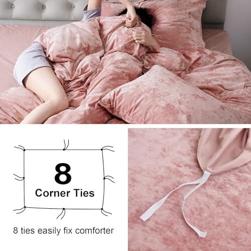 Truly Velvet Duvet Cover Set Size, 3pcs Ultra King Petal Pink (No