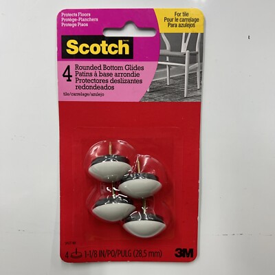Scotch Bottom Rounded Glides Dome Chair Leg Foot Plastic Nail 1-1/8in 1 Pack