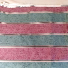Green Mauve red Striped Upholstery fabric Kaufman Screen Printed Scotchgard 3yds