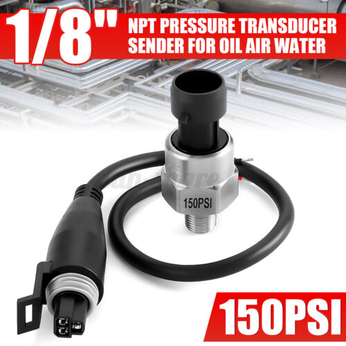 5V 1/8&#039;&#039;NPT 150PSI Steel Fuel Pressure Transducer Sender For Oil Air Wate