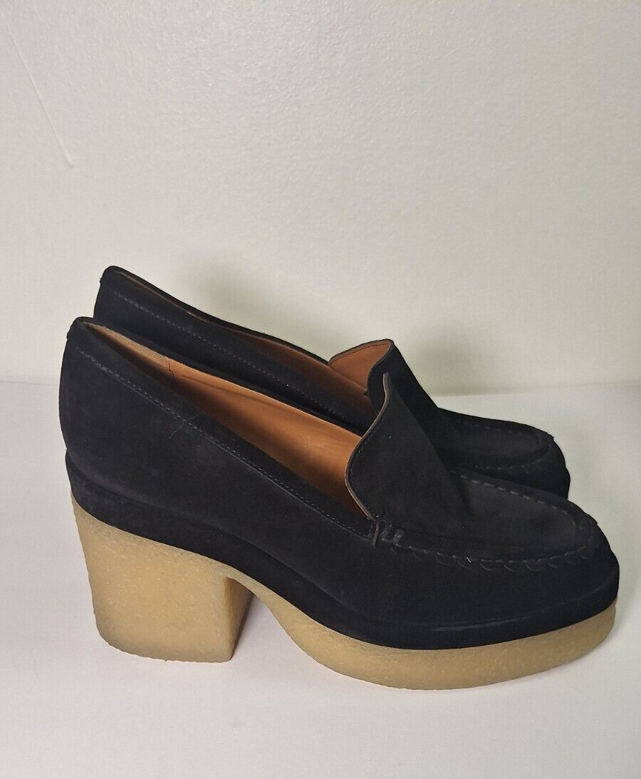 SAOLA Mocassini donna MARC FISHER pelle scamosciata suola spessa plateau taglia 11M boho