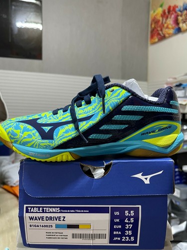 Mizuno WAVE DRIVE Z Table Tennis Shoes Blue Yellow [US5.5/235mm] 81GA160025 - Picture 1 of 4