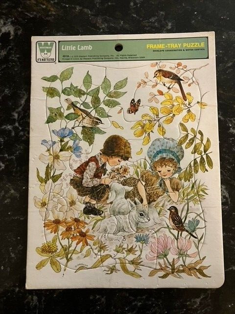 Vintage Whitman Little Lamb Frame-Tray Puzzle 1975 Printed in USA, 8 x 11