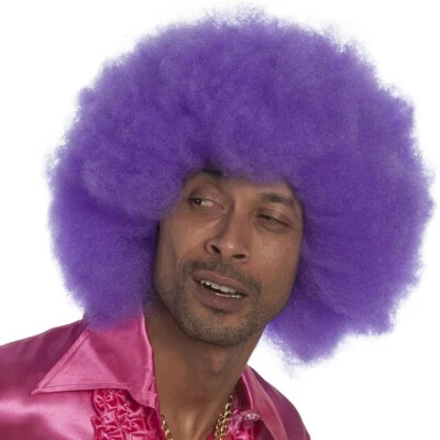 WILBERS Lila Afroperücke / Karneval 60er 70er Jahre Hippie Clown Zirkus Kostüm Perücke