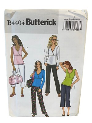 Butterick Sewing Pattern 4404 Top Pants Tote Misses Size XS-M UNCUT