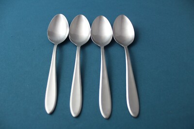 4 Pieces -- 5 O'Clock Teaspoons WMF Cromargan SHADOWPOINT Germany 5 3/8''