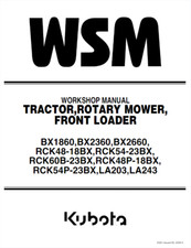 Kubota Tractor, Rotary Mower, Front Loader BX, RCK, LA SERIES