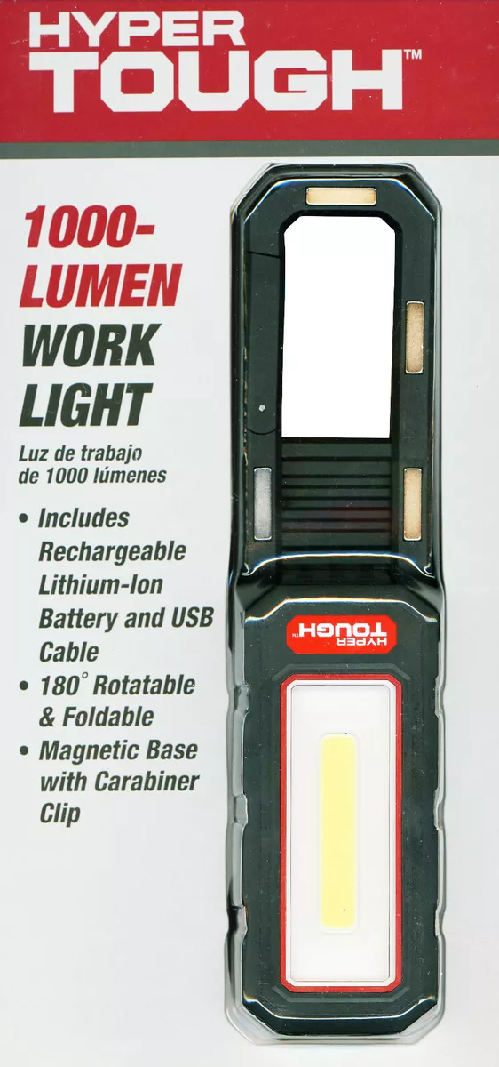 Hyper Tough 1000Lm LED Rechargeabale Portable Work Light Display Box - Each