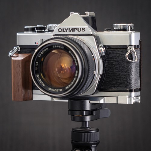 Wooden Handle Grip L Plate Alloy Baseplate fr Olympus OM2 OM1 OM-1 Camera Holder - Picture 20 of 45