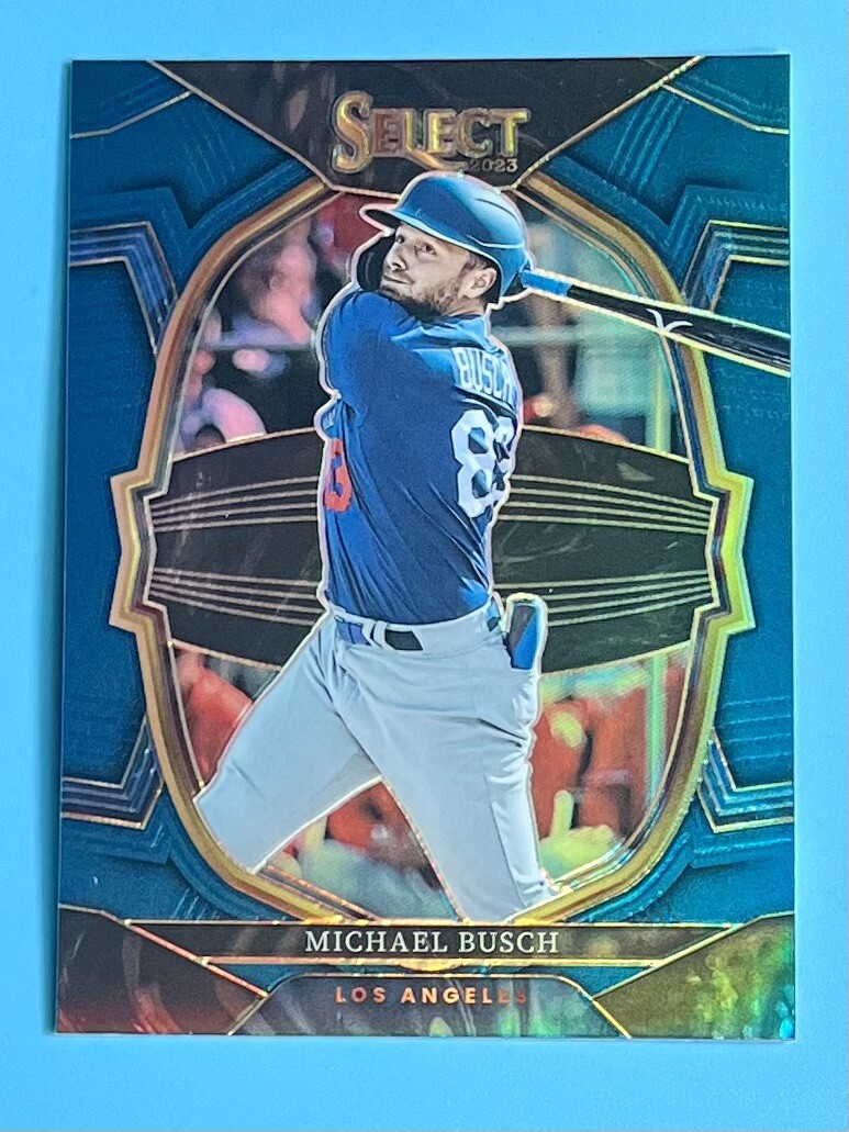 2023 Panini Select Concourse Michael Busch BLUE PRIZM #58 Dodgers Cubs RC ROOKIE