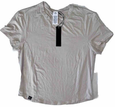 NWT  ONER ACTIVE LARGE MELLOW SOFT SHORT SLEEVE TSHIRT SAND CURVED HEM 