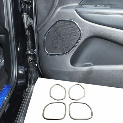 4x Inner Door Speaker Frame Trim Decor Cover for Jeep Grand Cherokee 11+ Chrome