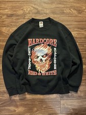 MENS VINTAGE HELLS ANGELS CREWNECK SUPPORT 81 RED WHITE LONG ISLAND SZ L